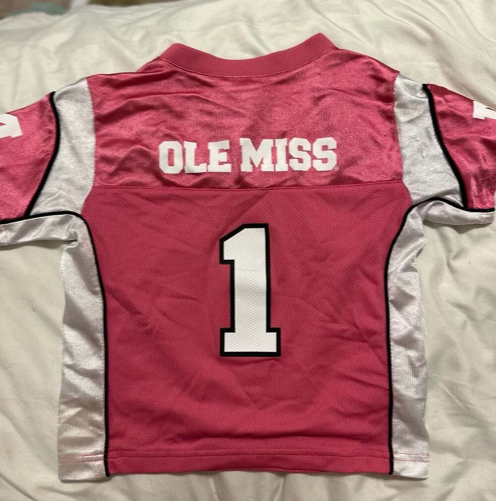 Outerstuff Ole Miss Rebels Toddler Girl's Pink Football Jersey #1